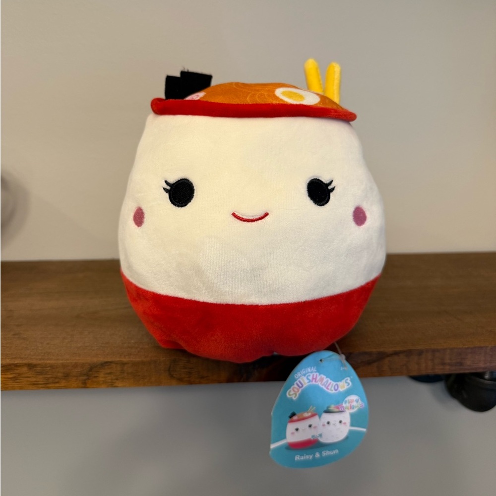 NWT Squishmallows 2-in-1 Flipamallows Raisy the Ramen & Shun Sushi Roll Plush 7"